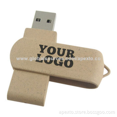 Recycle Swivel USB Flash Drive, Customized Packaging Types/Logos Accepted, 256MB to 32GB